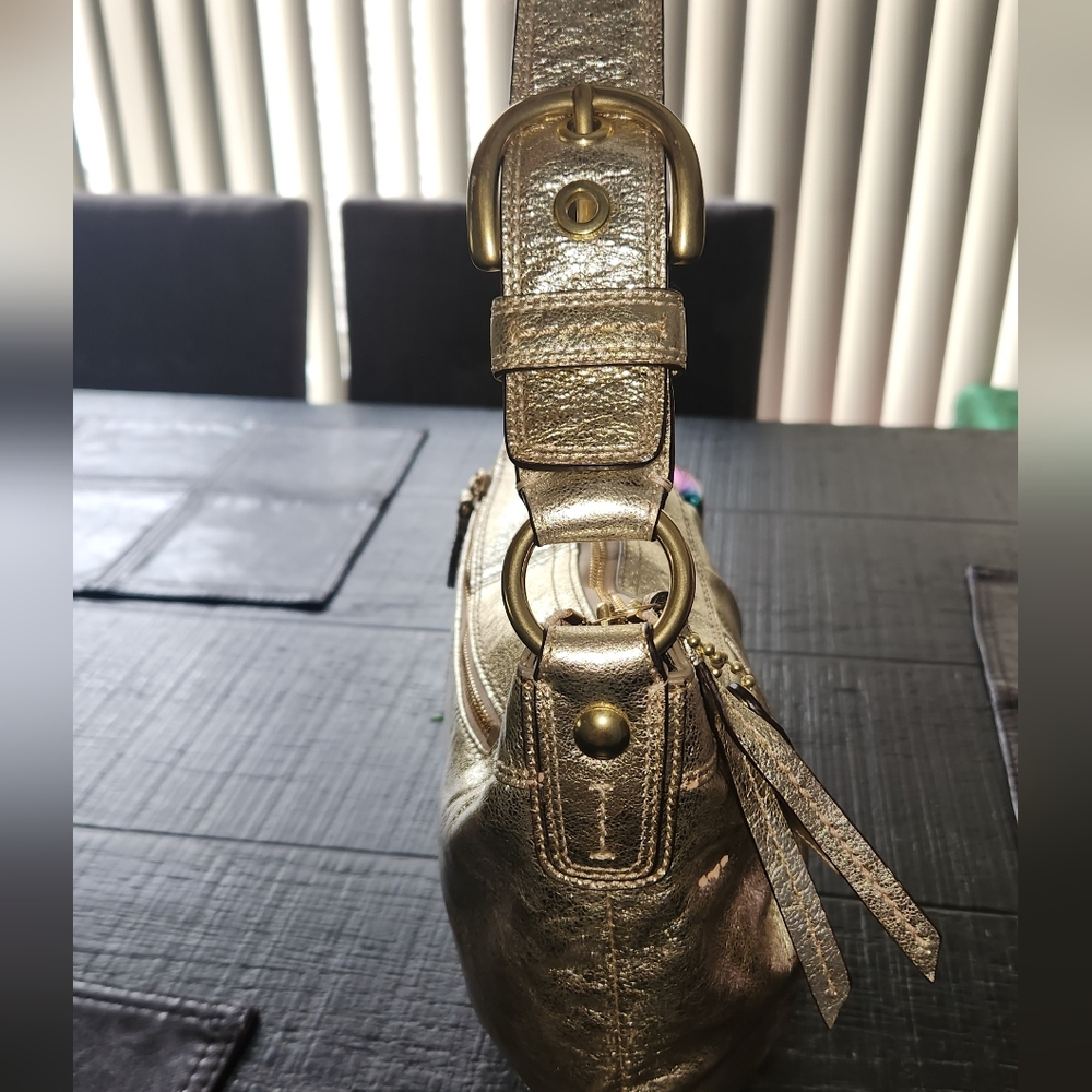 Coach Metallic Gold Hobo Bag - Picture 6 of 9